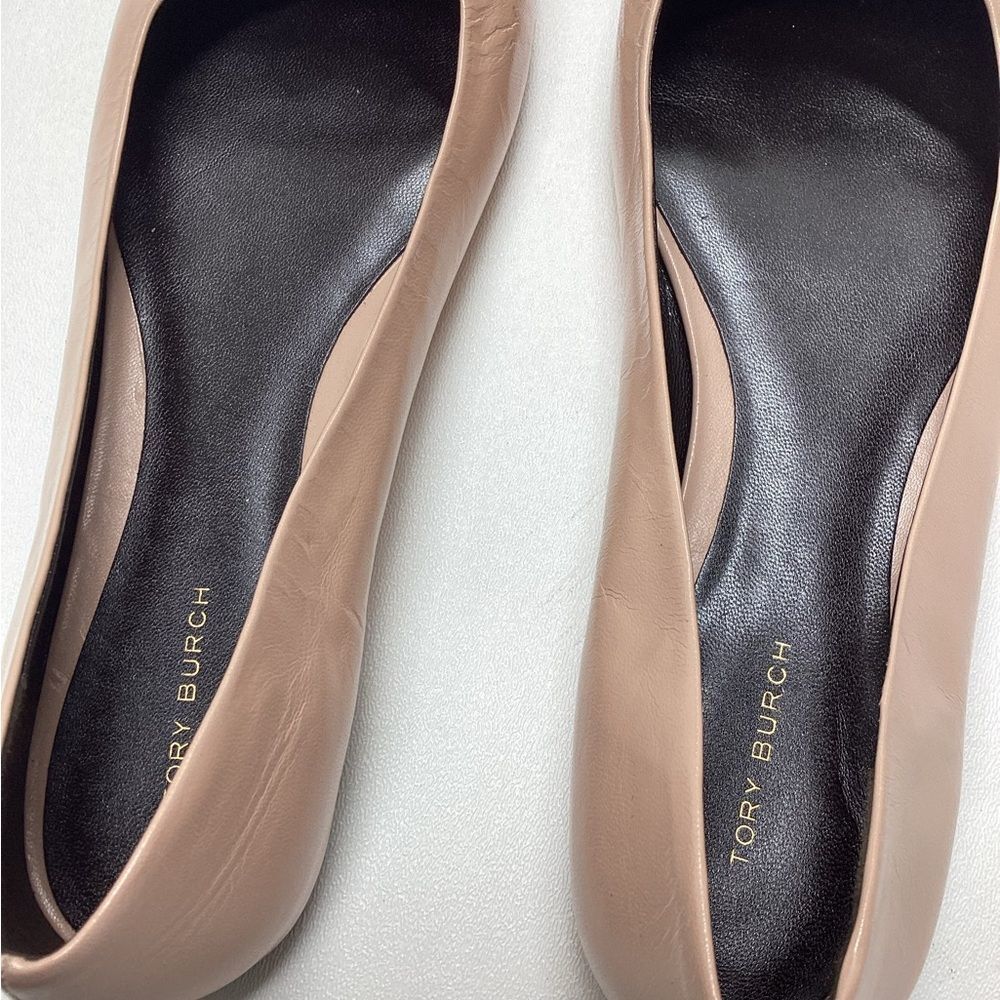 Tory Burch Georgia Leather Ballerina Pink Shoes Size 10.5 - Picture 4 of 12